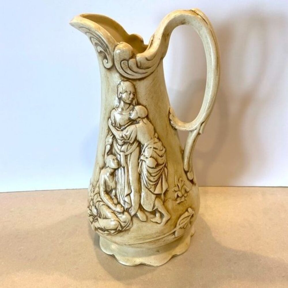 Samuel Alcock Ewer Jug Pitcher Naomi and her Daughters-in-Laws Ruth & Ophra
